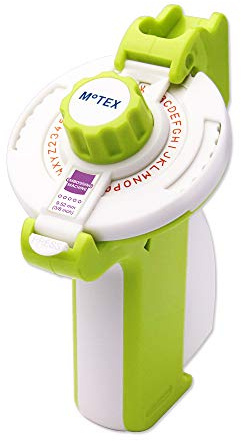Motex Embossing Label Maker, Labeling Tool, Old School Label Maker, for Manual Label Embossing- E-202, (2 Wheels &1 Refill Tape Included, Ready to use) (Lime)