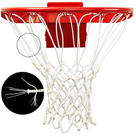 Progoal Professional Heavy Duty Basketball net Replacement,Fits Standard Indoor and Outdoor 12-Loop Rims(White, Standard Size)