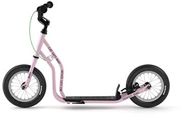 Yedoo Mau New Kinder Tretroller - für Kinder ab 4 Jahre, ab 100 cm Körperhöhe, mit Luftreifen 12/12 - für Mädchen und Jungen, Höhenverstellbar mit Ständer und Reflexelementen, rosa