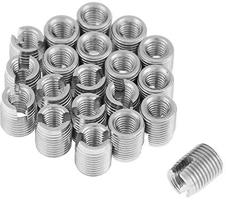 Samfox Threaded Insert 20pcs Stainless Steel SUS303 Self Tapping Slotted Screw Thread Insert M3 x 6mm (InnerM3x 0,5 OuterM5x 0,5)