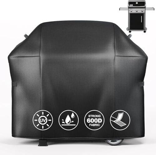 Denmay 7139 Platina Grillöverdrag för Weber Spirit II 300-serien Spirit 300-serien och Spirit 200-serien, Fällbart Kombinerat, 130 cm Grillöverdrag, Vattentätt, Hållbart och Väderbeständigt