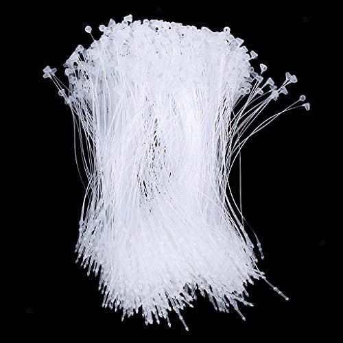 1000 Stück Kunststoff-Etikettenverschluss 8,5 cm Sicherheitsetiketten Schlaufe transparent weiß Schnappverschluss für Etiketten auf Textilien, Lederwaren, Schuhe