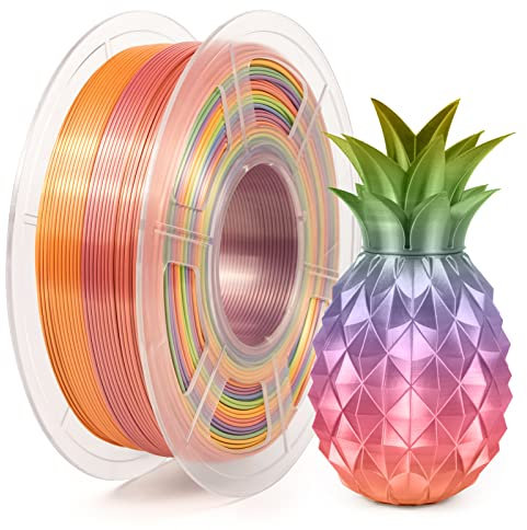 iSANMATE PLA Silk Filament 1.75mm, Multicolor Rainbow Seide PLA Filament 3D Drucker Filament 1 kg Spule, Maßgenauigkeit /- 0.02 mm