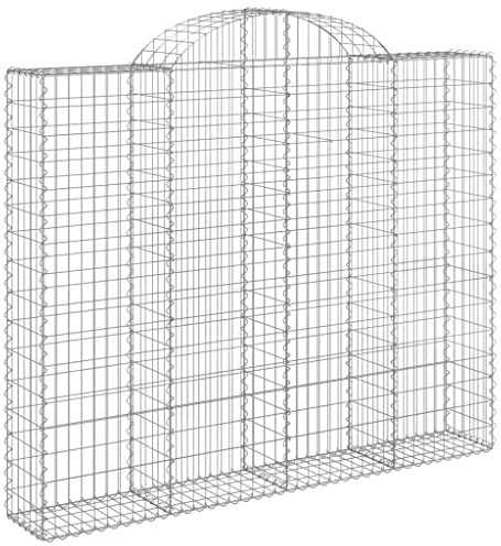 vidaXL Cesto Gabbione ad Arco 200x30x160/180 cm Ferro Zincato, Cesto gabbione ad Arco, gabbione, Gabbia Muro in Pietra, gabbione ad Arco, Gabbia