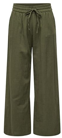 ONLY Femme Onltizana Cotton Loose WVN Pantalon en Tissu, Vert, XL EU