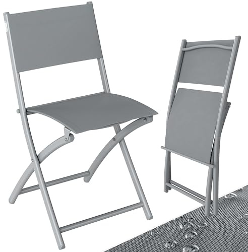 Casaria® Sedie da Giardino Pieghevoli 46x52x80 cm Carico Max 130kg Poltroncine Balcone Terrazza Mobili da Esterno Resistenti