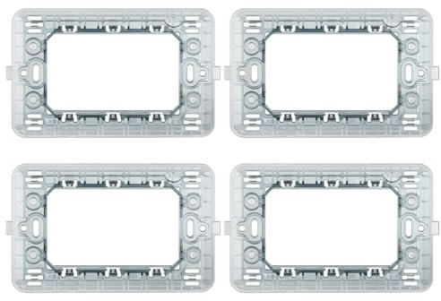 BRATEK Supporti per placchette interruttori luce e prese elettriche compatibili con Bticino Matix placca, 4 placche prese elettriche da parete per Interruttore matix, Supporto placche ticino