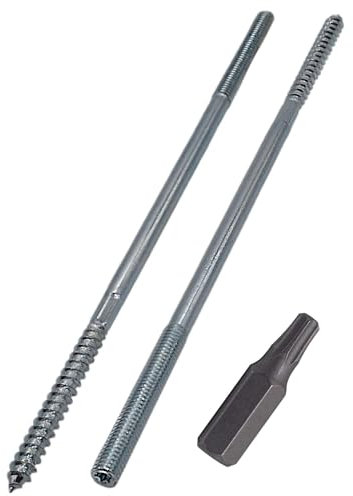 SKIR'CO (10 pièces) Boulons de suspension M8 x 220 mm, Vis à cheville à filetage double extrémité, Boulons à double tête