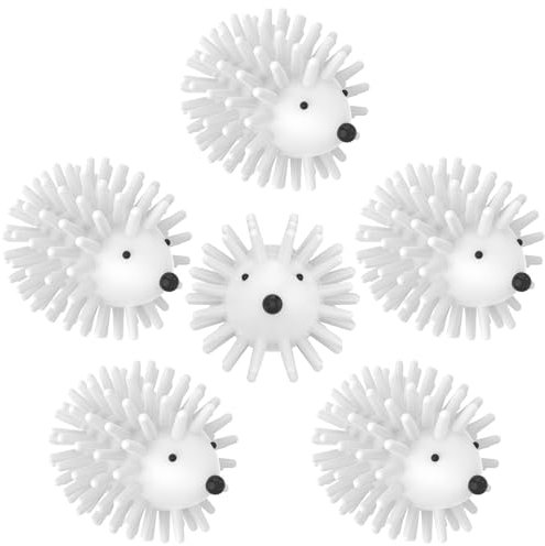 Mamamax 6 st torkboll för tvättmaskin, silikontvättkula mjuk igelkott Household Magic, återanvändbar, giftfri torkboll för rengöring av kläder
