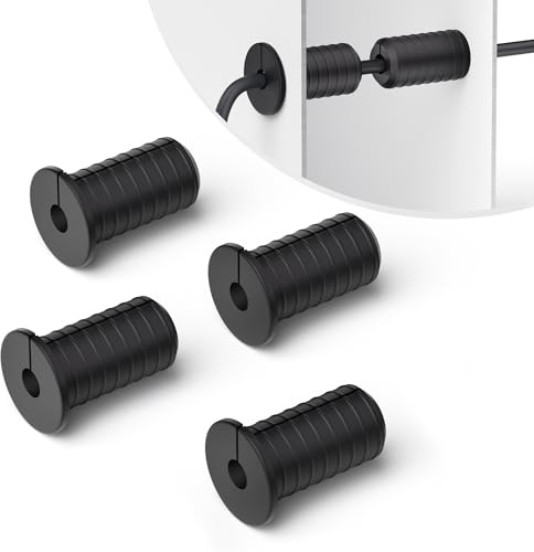4 PCS 3/4 Inch Starlink Cable Grommet Black Wall Grommets for Cables 3/4 Inch Starlink Wall Cable Pass Through Bushing Grommets Non-Slip Waterproof Cable Routing Kit for Starlink for Protecting Cords