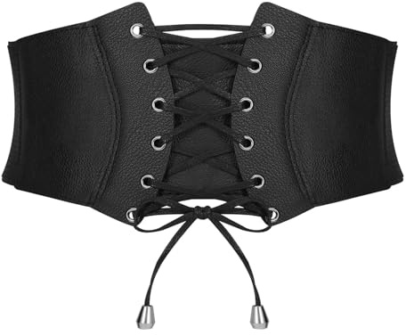 VONMELLI Corsetto Donne Cintura Lace Up Corsetto Alta Vita Cintura Elastica Per Feste in Costume Halloween Nero S