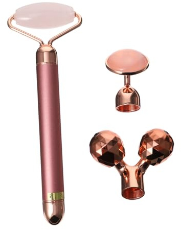 Didiseaon Rouleau Facial En Jade Électrique Multifonction Taille Standard Pour Massage Visage Femmes Appareil Rafraîchissant Détente Cutanée Usage Quotidien