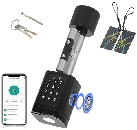 bombin cerradura inteligente,Cerradura electronica con Código,Tarjeta RFID,Cerradura Inteligente WiFi,Smart lock Fácil de Instalar，ácil de Instalar,puerta exterior de 60-100mm