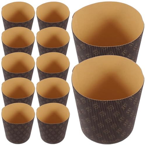 LALADEFIEE 25 St Panettone Papperformar Vågiga Bakformar Fett Vattentäta Pappersmuffinsformar för Muffins Cupcakes Bröd och Bakning Hemma eller Professionellt
