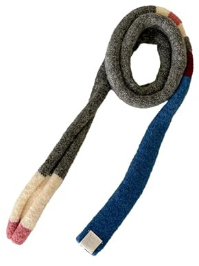 Kashmirscarf， Vinterullstickad halsduk for kvinnor flerfärgad 160x15 cm(Gray Blue)