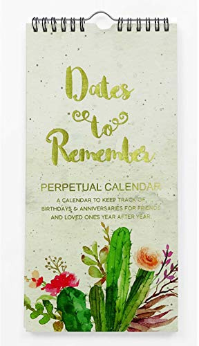 Inkdotpot Cactus Calendario Perpetuo Cumpleaños Colgar En La Pared Aniversario Evento Especial Recordatorio Calendario Libro Diario Estacionario Colgar En La Pared De Tarjetas De Regalo De Cumpleaños