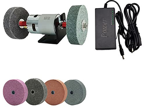 LeTkingok Smerigliatrice Da Banco Fai Da Te a Due Assi Coppia Elevata 775 Mola Motore Micro Affilatura Lucidatrice Set per Affilare I Coltelli