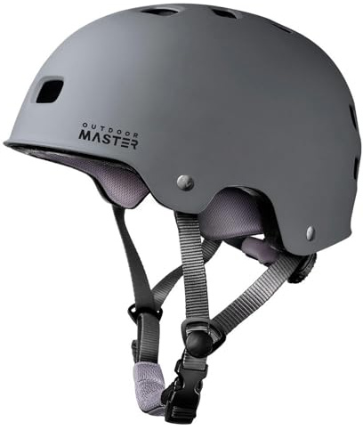 OutdoorMaster Skateboard Cycling Helmet - Two Removable Liners Ventilation Multi-Sport Scooter Roller Skate Inline Skating for Kids, Youth & Adults - XL - Grey
