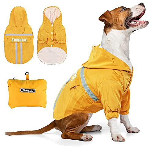 Regenjacke Hund - Hunderegenmantel wasserdicht für kleine und mittelgroße Hunde - der Regenmantel für Hunde -Perfekter Regenschutz für Outdoor (M)