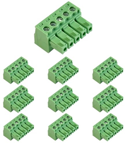 Cermant 10pcs 5Pin KF2EDG 3.81mm Right Angle Pluggable Screw Terminal Block