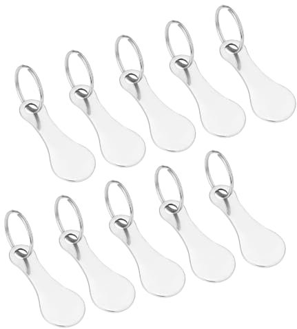 Pamtns Einkaufswagen Löser 10 Stück Einkaufswagenlöser Metall Set Einkaufschip Schlüsselanhänger Einkaufswagenchip Wagenchip Abziehbar mit Schlüsselring Utility Gadget für Einkaufswagen Silber