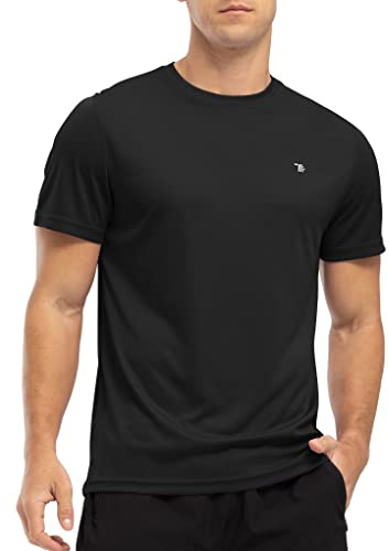 YSENTO Herren Rashguard Schwimmshirt UV Shirt Schnelltrocknend Kurzarm Sommer Sonnenschutz Wasser Shirts(Schwarz,3XL)