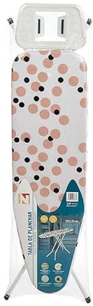 NOCEL Planche à repasser pliante. Table à repasser monobloc 120x35cm. Surface métallique perforée. Antidérapant. avec pliage automatique/progressif. Housse table à repasser 120x35.