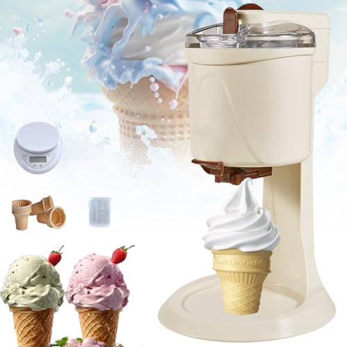 Eismaschine für Zuhause, Eismaschine mit Kompressor und automatischer Softeismaschine 1L Eismaschine mit großer Kapazität für gefrorenen Joghurt, Sorbet, Rezepte