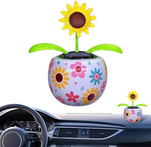 Wackelfigur Blume, Solar Wackelblumen Wackelfigur, Solar Tanzende Blume Solarblume, Auto Armaturenbrett Dekoration Innenraum Zubehör, Wackelfigur Wackelblume Tier Auto Armaturenbrett Ornament Büro