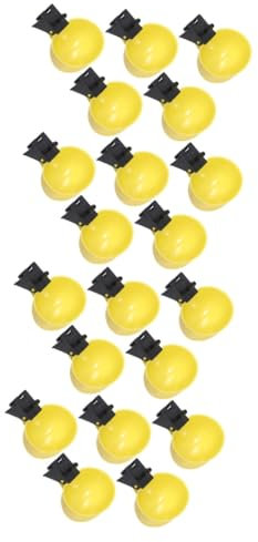 Supvox 20 Stück Tauben Hühner Trinkbrunnen Tauben Wasserkessel Hühner Trinknapf Tauben Futterspender Garten Papageien Futterspender Geflügel Wasserspender Taubenbedarf Gelber