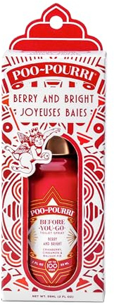 Pourri Raumduft-Spray fürs Bad - WC-Duft zur Präventiv-Anwendung - Bad-Lufterfrischer und Spray mit essenziellen Ölen und Berry and Bright Duft - auf Reisen oder als Geschenk - 1 x 59 ml