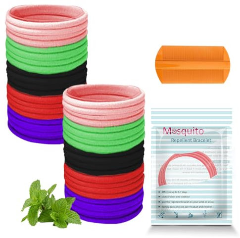 MOLZINY 40 Stück Anti Laus Haargummi Mit Extra feiner Zahnkamm gegen Kopfläuse Natürlich und Wirksam hilft Läusen Vorzubeugen Haargummi Gummiband