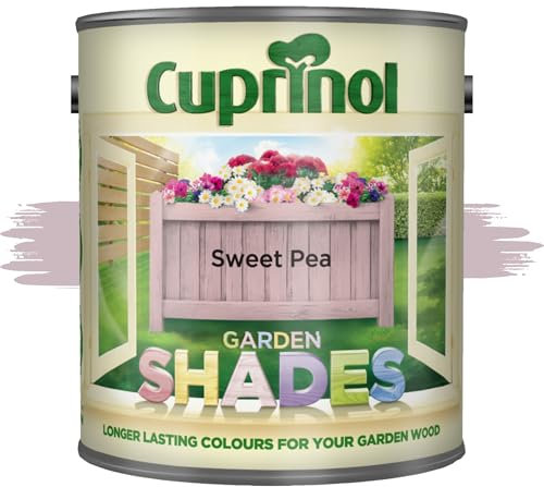 AOC24 Garden Fence Shade Paint - Exterior Wood Paint for Sheds, Fences - Water-Based, Quick Drying 1 Hour - Use on Wood, Terracotta, Stone, Brick - Outdoor Garden (Sweet Pea, 1 Liter)