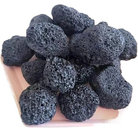 Genérico Grava De Acuario Piedra volcánica Negra porosa de 4-6cm, Roca de Lava cruda for decoración de Acuario y difusor de Aceite Esencial de aromaterapia para Jardines(100g 1bag)