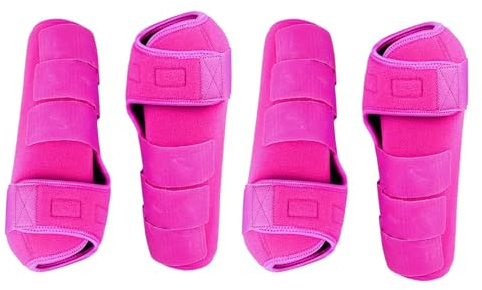 OJREEUB 4 x häststövlar stöd återanvändbart andningsbart skydd bekväma benskydd M rosa rosa
