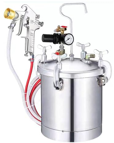 YXZQLOZ Paint Pressure Tank, Portable Pressure Pot Sprayer with Adjustable Knobs 10L, Precise Barometer for Pneumatic Imitation Stone Applications