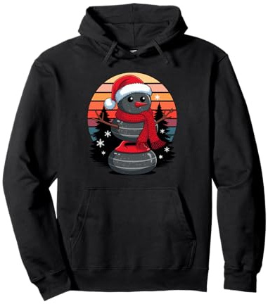 Noël Bonhomme De Neige Curling Pierre X-Mas Curleur Sweat à Capuche