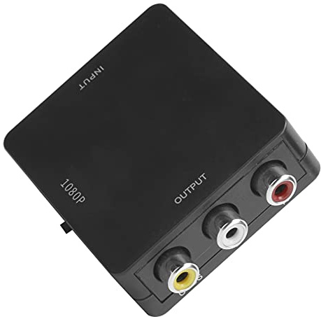 BONKZEBU High Definition Multimedia Interface Till AV Converter Mini HD Video Audio Adapter 1080P för Vanliga TV-apparater USB-laddningskabel Ingår (Svart)