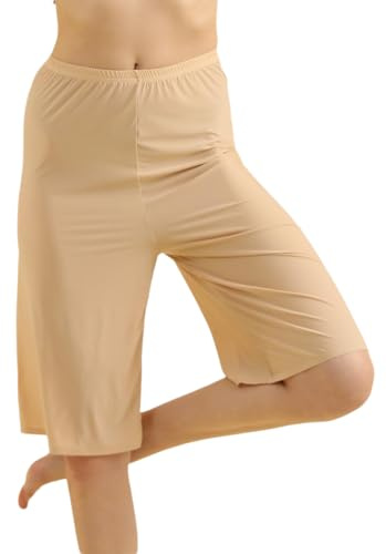 2 Pcs Culotte Slip for Women Pettipant Half Slip Bloomers Wide Leg Pajama Pants Underskirt Split Skirt Underwear