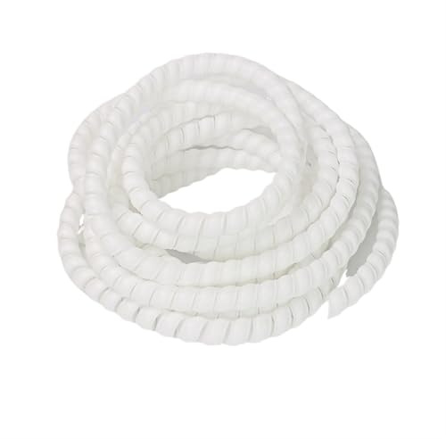 JNMING 5 meter brandsäkert spiralhölje för luftkanaler, oljerör och vattenslangar (vit, 30 mm)