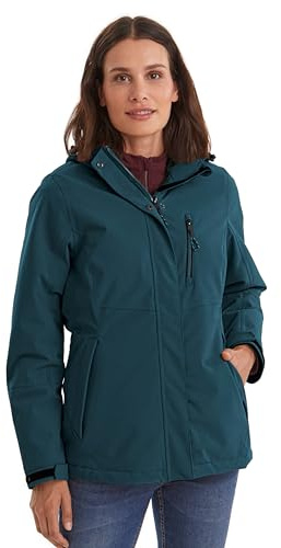 Killtec Damen Outdoorjacke Funktionsjacke mit abzippbarer Kapuze KOW 140 WMN Jckt wasserdicht, Winddicht, atmungsaktiv 00834-petrol 46