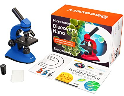 Discovery Nano Gravity Microscopio Didattico Per Ragazzi e Principianti, Accompagnato Da Un Coloratissimo Libro in Italiano, Blu