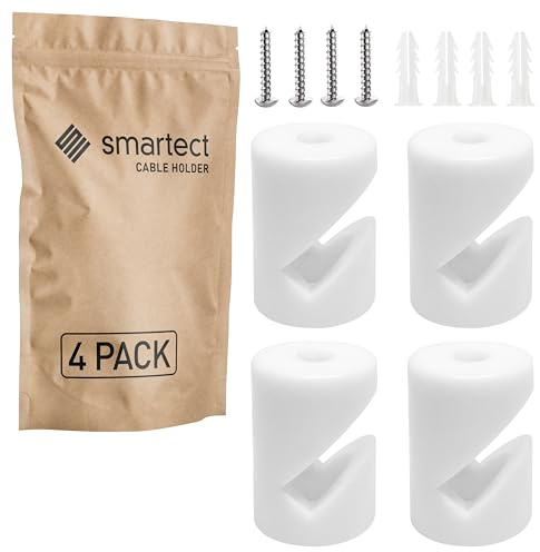 smartect Vägg- och Takmontering 4 Stycken för Kabel i Vit