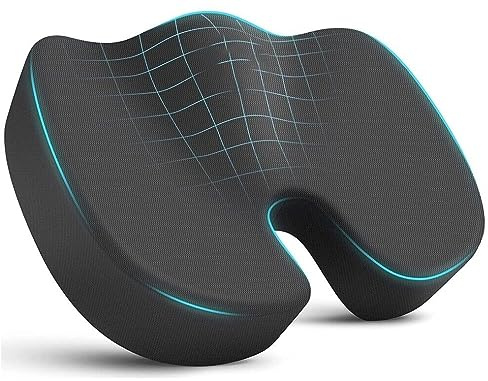 Cojín para asiento ortopédico, coxis, alivio del dolor de espalda, espuma viscoelástica, silla de oficina