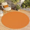 TAPISO Mono Rund Teppich Kurzflor Indoor Outdoor UV-beständig Orange Einfarbig Wohnzimmer Schlafzimmer Kinderzimmer Modern Design ÖKO-TEX 100 x 100 cm