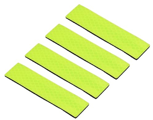 PATIKIL Riflettente Toppa 1x4 4pz Gancio e cerchio Chiusura Sicura Applicazioni per Notte Sportivi Lavoratori Escursionisti Chiaro Giallo