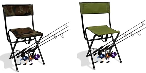 LEADALLWAY Folding Fishing Chair with Rod Holder Set