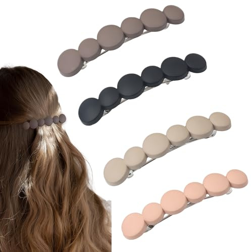 SSKHE Set di 4 Elegante Fermagli per Capelli Francesi da Donna, Accessori per Capelli, Clip per Capelli Automatica, Set Di Forcine Piccole ﻿
