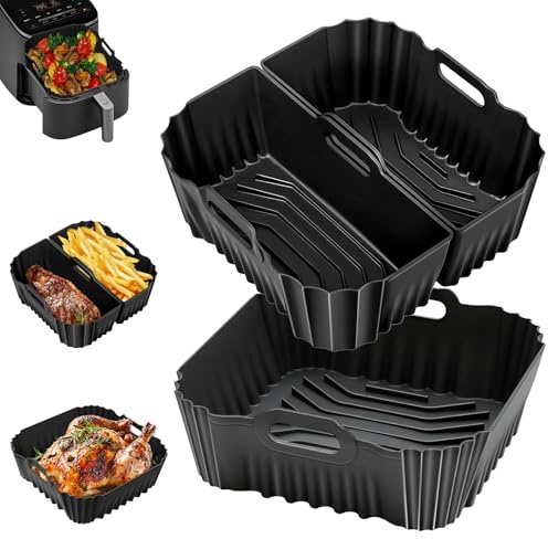 Moule Silicone Air Fryer pour Philips Série 2000 6.2L, 3 pièce Moule Air Fryer pour Philips 6.2L NA230, Réutilisable Plat Airfryer