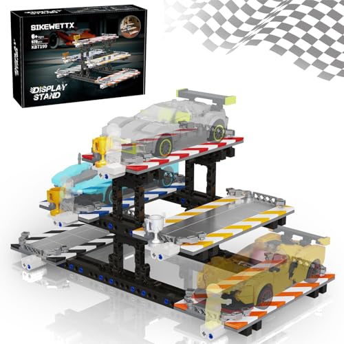 Display Stand Building Kit, 578 Pcs Compatible with Lego Speed Champions 8-Stud 76917, 76908, 76918, 76915, 76914, 76907, 76901, 76902 & More, Parking Garage Shelves Gift for Adults & Kids